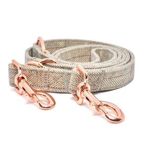 Tela de lana de Tweed <span class=keywords><strong>Hotsale</strong></span> para <span class=keywords><strong>collar</strong></span> de perro y Correa y juego de soporte para caca con oro rosa en todas las estaciones - Product Image 2