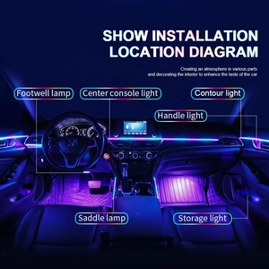 14 en 1 Couleur Rgb Symphonie Voiture Atmosphère Intérieur Led Acrylique Guide Fibre Optique Décoration Universelle Lumières Ambiantes F - Product Image 2
