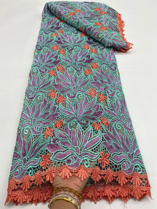 NI.AI Nuevo Diseño de Tela de Encaje con Cordón Guipur, Tela de Encaje con Cordón Bordado Nigeriano para Vestidos de Fiesta y Boda - Product Image 4