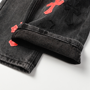 Patchwork de broderie pour homme, pantalon droit skinny de marque de moto de luxe pour homme, jeans de créateurs <span class=keywords><strong>Rock</strong></span> <span class=keywords><strong>Revival</strong></span> - Product Image 5
