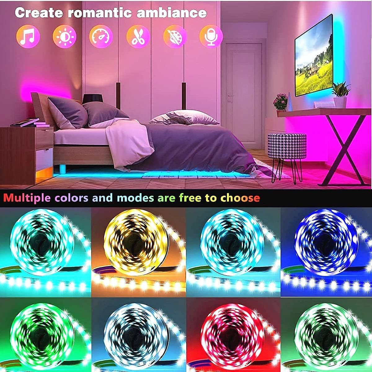 LixinKeda Q13-021 Smart LED Strip Light - 12V RGB App Remote Music Control Flexible Lighting