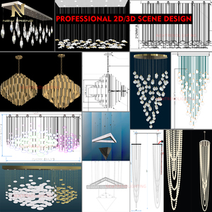 Hot bán tùy chỉnh lớn trong nhà trang trí trần cao biệt thự sảnh khách sạn tiệc hội trường sang trọng hiện đại pha lê <span class=keywords><strong>LED</strong></span> đèn chùm - Product Image 4