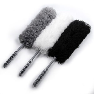 Dépoussiéreur électrostatique en fibres, outil de nettoyage domestique lavable, gris, blanc, noir - Product Image 1