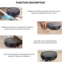 Aspirateur Robot Électrique Intelligent 3-en-1 Autonome Avec Fonction Balayage et Lavage Tuya pour Maison et Sol Humide et Sec