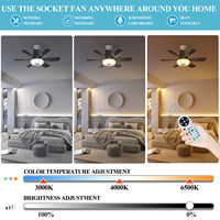 Ampoules Connectées E27 LED pour Plafonniers, Ventilateur de Plafond, avec Télécommande, Fonction Minuterie, RGB, Rythme Fantôme, Meilleure Lumière Musicale Moderne, Brevet Smart Home
