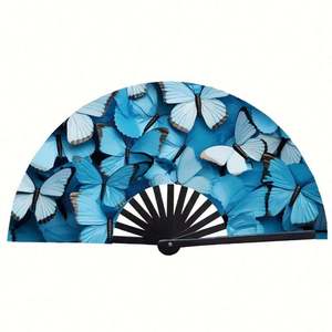 Abanico Plegable de Bambú y Madera Grande Personalizado 2025, Tallado a Mano, Estilo Tradicional para Decoración del Hogar o Música, Ideal como Regalo Promocional - Product Image 2