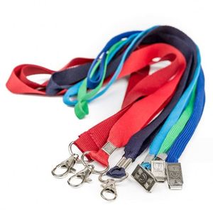 Sangle de cou personnalisée Bestom ID en dentelle avec crochet, en polyester multicolore, impression sérigraphique du logo, production directe en usine en gros - Product Image 1