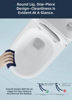 Toilet Keramik Modern Berkualitas Tinggi Satu Bagian dengan Sistem Siphon dan Dual-Flush S-Trap untuk Penggunaan di Kamar Mandi