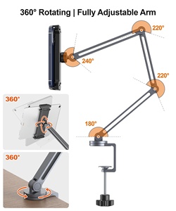 Adjustable Foldable <b>Tablet</b> <b>Stand</b> Holder Arm Desk Mount with 360°Rotate Base Phone Holder - Product Image 4