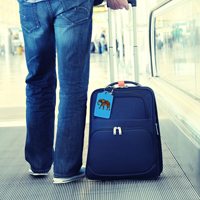 Étiquettes de bagages en similicuir à motif personnalisé, durables et élégantes, pour valise, sac à dos, sac à main, avec acier inoxydable