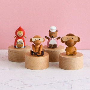 Caja Musical de Madera Personalizada de Alta Calidad con Canción de Animales, Mini Redonda con Manivela y Función Giratoria para Decoración del Hogar o Regalos - Product Image 2