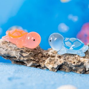 Dessin animé décor Mini résine artisanat figurines d'animaux nuit lueur fée <span class=keywords><strong>jardin</strong></span> ornements petite tortue petit noël pour paysages - Product Image 4