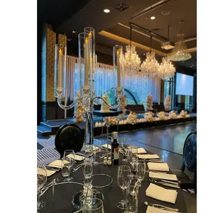 桌面水晶透明摆件桌子活动派对玻璃花瓶婚礼摆件透明装饰