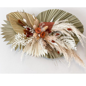 Petite décoration en feuilles <span class=keywords><strong>de</strong></span> palmier séchées blanches, éventail à <span class=keywords><strong>main</strong></span> en feuilles <span class=keywords><strong>de</strong></span> palmier - Product Image 1