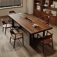 Nouvel ensemble de table et de chaises à thé en bois de noyer massif de style chinois, meubles multifonctionnels pour bureau et salon, modèle Aika0608