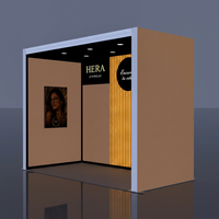 Mur d'exposition pour stand de salon professionnel avec boîte à lumière LED, cadre en aluminium, graphismes imprimés sur mesure
