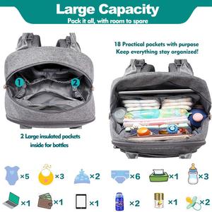 Usine de voyage tissu imperméable organisateur Logo personnalisé sac à couches pour bébé sac à dos maman sacs bébé sac à couches sac à dos - Product Image 3