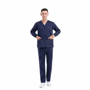 Uniforme de clínica reutilizable, conjunto de traje Exfoliante para médicos y enfermeras, uniformes de hospital, venta al por mayor