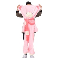 Prix bas personnalisé doux longue peluche grosse peau coquille ours en peluche jouet pas de vide semi-fini 60cm classique poupée cadeau PP coton