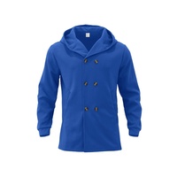 Manteau long décontracté pour homme en laine/soie, couleur unie, double boutonnage, col rabattu, à capuche, collection automne-hiver