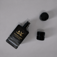 Flacon de parfum carré en verre épais de luxe vide, personnalisé en usine, avec capuchon noir, 30ml 50ml 100ml