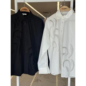 เสื้อเชิ้ตปักลายโซเบ้ ผู้ชาย ผ้าป๊อปลิน สีดำ ปักมือ 3369-08 - Product Image 1