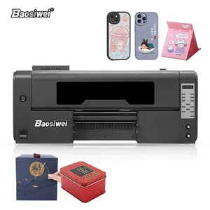 Baosiwei A3 tamaño 2 en 1 con laminador directo a Ab película etiqueta mágica 3D cristal rollo transferencia barniz Logo Impressora Uv impresora