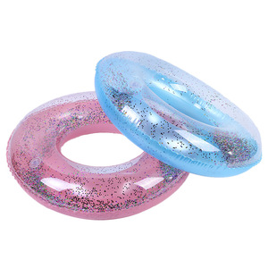 Anillo inflable transparente con lentejuelas de PVC para niños, para natación y deportes acuáticos, 60708090, redondo, de color sólido - Product Image 5