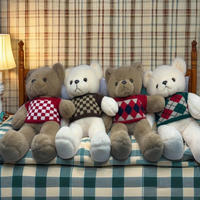Ours en peluche rembourré d'usine, ours en peluche doux et câlin avec nœud papillon, multicolore, cadeau de naissance ou d'anniversaire