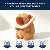 Peluche Capybara Souple 20CM avec Collier en Pain, Jouet en Peluche, Prix pour Machine d'Arcade de Centre Commercial, Stock Direct Usine