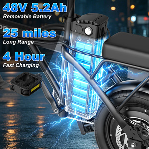 Entrega Rápida Bicicleta Eléctrica Plegable de 14 Pulgadas con Motor de 500W, Bicicleta Eléctrica Urbana para Adultos con Batería de 48V, Stock en Almacén de Alemania - Product Image 6