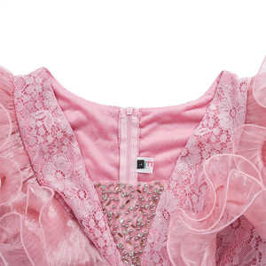 Robe de <span class=keywords><strong>Demoiselle</strong></span> d'Honneur Élégante Grande Taille Africaine Transfrontalière Coupe A-Line Col V Dentelle Illusion Vêtements Femme Commerce Extérieur - Product Image 4