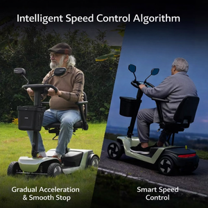 Scooter de Movilidad de 4 Ruedas, Plegable, de Aleación de Aluminio, Batería de Litio de 36V 500W, NFC Inteligente, Eléctrico <span class=keywords><strong>para</strong></span> Personas Mayores, de Fábrica - Product Image 4