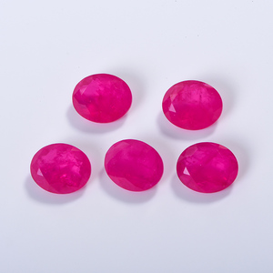 Perle di Gemme Sintetiche Taglio Ovale all'Ingrosso per Creazione di Gioielli Fai-da-Te, Rubino Sintetico - Product Image 4