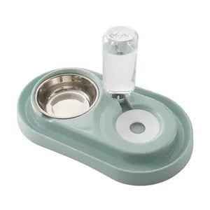 Double Stainless Steel Bowl For Pet Eating Drinking Automatic Feeding For Dog Cat Pet Accessories