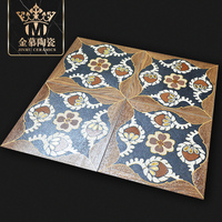 Carrelage en céramique imitation parquet plaqué or vintage, motif floral antique, carreaux décoratifs pour murs et sols, cuisine, salle de bain, café