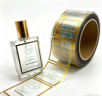 Étiquette de bouteille de parfum personnalisée en chrome argenté résistant aux produits chimiques YSB, avec impression privée