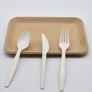 Logo <span class=keywords><strong>de</strong></span> gros d'usine 5 6 7 <span class=keywords><strong>8</strong></span> pouces Pla couteau fourchette cuillère ensemble <span class=keywords><strong>de</strong></span> <span class=keywords><strong>couverts</strong></span> jetables biodégradables - Product Image 5