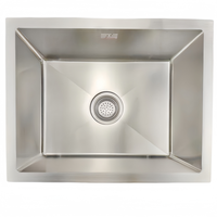 Undermount Évier de cuisine fait main en acier inoxydable Bol unique Petit évier de bar de cuisine Ensemble pour les distributeurs
