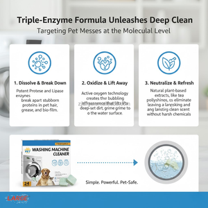Großhandel Einweg-Waschmaschinenreiniger für Haustierbesitzer Beseitigt Tiergerüche Auflösen von Haaren und Fell Feste Tablette - Product Image 4