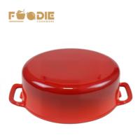 Meilleures ventes en gros : Casserole ovale en fonte émaillée, type faitout, pot à ragoût, pot à soupe à double anse