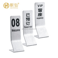 Vente en gros de table en acier inoxydable de luxe pour restaurant porte-cartes de menu porte-cartes en métal pour buffet restaurant