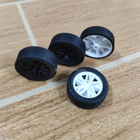 Jouet robot voiture intelligent DIY, jantes en plastique 2,5*45 mm avec pneus en caoutchouc souple pour accessoire de jouet éducatif STEM