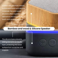 Mini haut-parleur Bluetooth en bambou, portable, sans fil, avec lumière LED, prise en charge de la carte TF, gravure personnalisée du logo, haut-parleur promotionnel