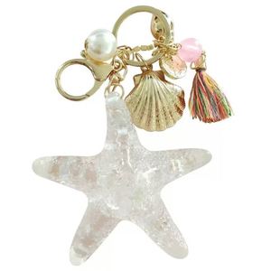 Colgante de Borla de Concha de Cristal, Elegante Adorno para Bolso, Llavero de Playa para Verano/Vacaciones, Llavero de Vida Marina de Moda - Product Image 3