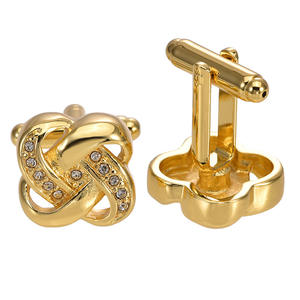 Gemelos Elegantes de Cristal con Diseño de Nudo de Amor, Accesorio de Moda para <span class=keywords><strong>Traje</strong></span> de Hombre, Joyería Moderna para Boda y Esmoquin - Product Image 6