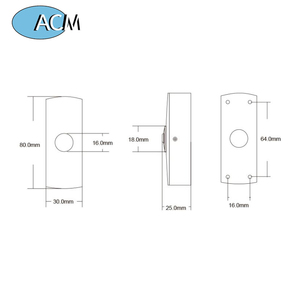 Botón de liberación de salida de puerta de aleación de zinc para sistema de control de acceso - Product Image 6