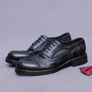 Chaussures Oxford en cuir véritable pour homme, de qualité luxueuse, style italien, formelles, à lacets, fabriquées à la main, chaussures de mariage, toujours tendance - Product Image 1