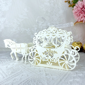 Invitaciones de Boda y Quinceañera <span class=keywords><strong>Pop</strong></span>-Up 3D Personalizadas en Papel Perlado de 250g con Corte Láser, Diseño de Carruaje de <span class=keywords><strong>Cenicienta</strong></span>, Marca Mery, ¡Oferta! - Product Image 1