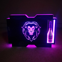 Pantalla LED personalizada, soporte de botella, presentador de botella de vino VIP con tablero de mensajes, cartel de cartelera DIY para presentación de vino